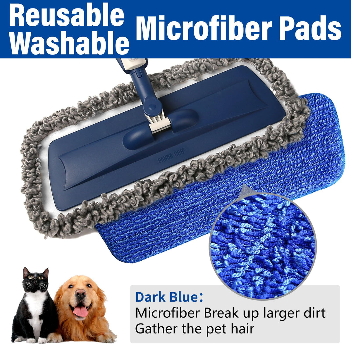PowerMop Floor Mop with 720 ml Refillable Bottle & 2 Microfiber Pads