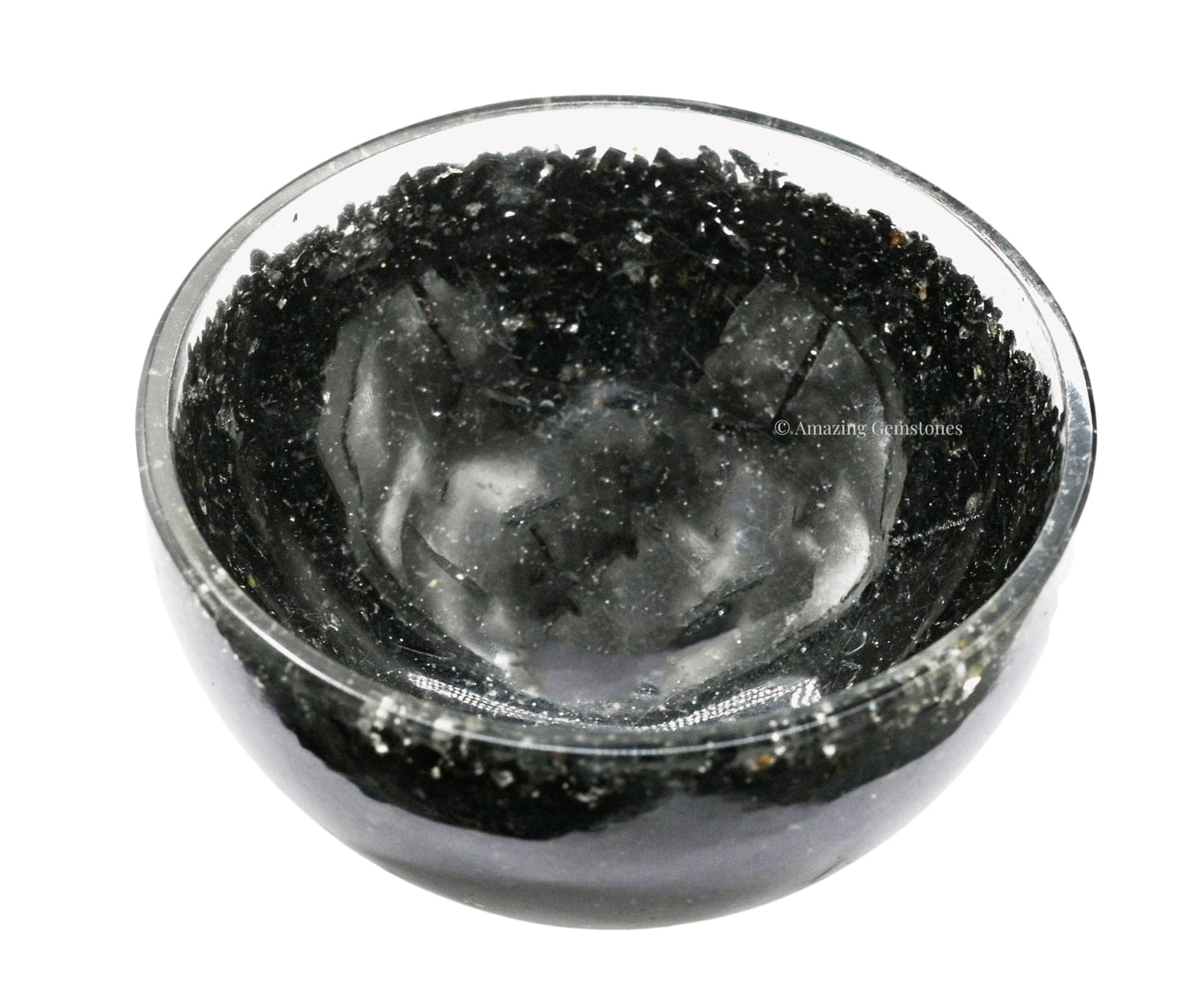 Amazing Gemstone Black Tourmaline Orgonite Orgone Crystal Gemstone Bowl - 3" Orgonite Black Tourmaline Crystal Bowl for Meditation, Crystals and Healing Stones Gift and Protection