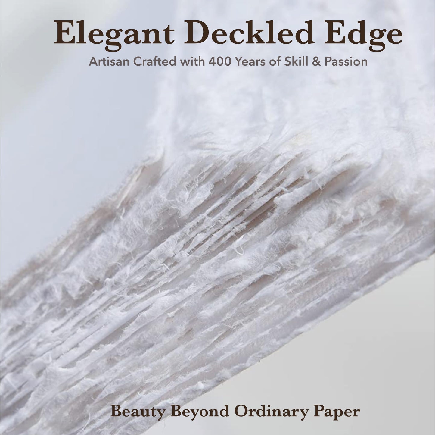 Wanderings Handmade Deckle Edge Tent Cards – Folded to 2" x 3.5" – 150 GSM - 25-Pack – Textured Cotton Paper – Blank Names, Table Settings, Gift Tags, Love Notes