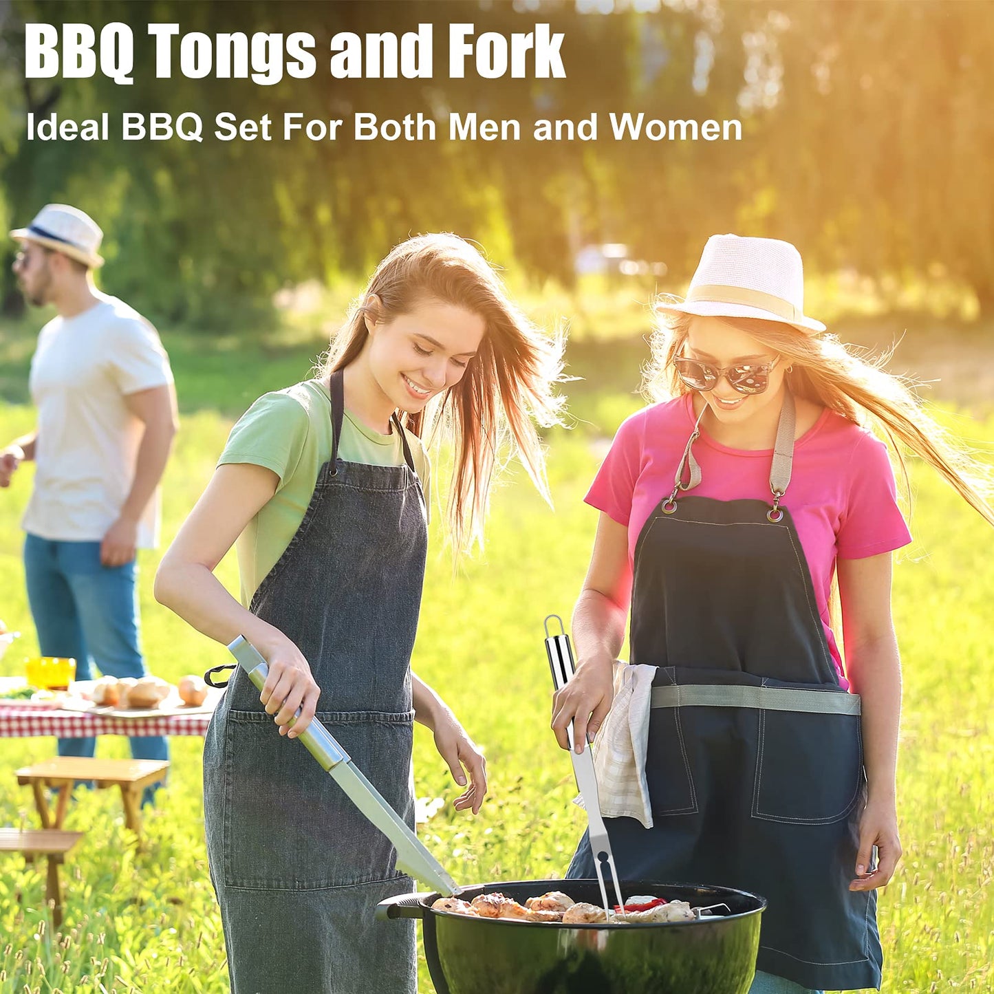 ROMANTICIST 27pcs Heavy Duty Grilling Gifts for Men Dad Fathers Day, Extra Thick BBQ Accessories Tools Set, Stainless Steel Grill Utensils Kit with Meat Claws, Canvas Bag for Outdoor Camping Silver