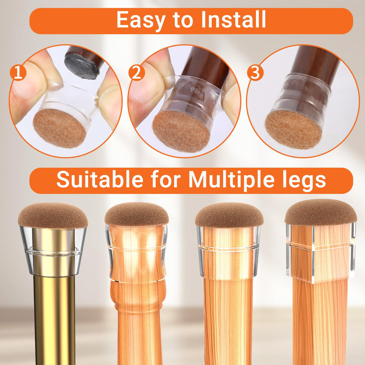 Round Chair Leg Floor Protectors for Hardwood Floors Small 24pcs (24 Count)