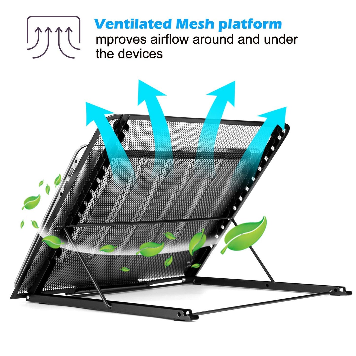 IMAGE Laptop Stand, A3 Large Version Foldable Portable Ventilated Desktop Laptop Stand Holder, Adjustable 12 Angle Points Stand, Compatible with 10" ~ 17" Notebooks, LED Light Box Pad