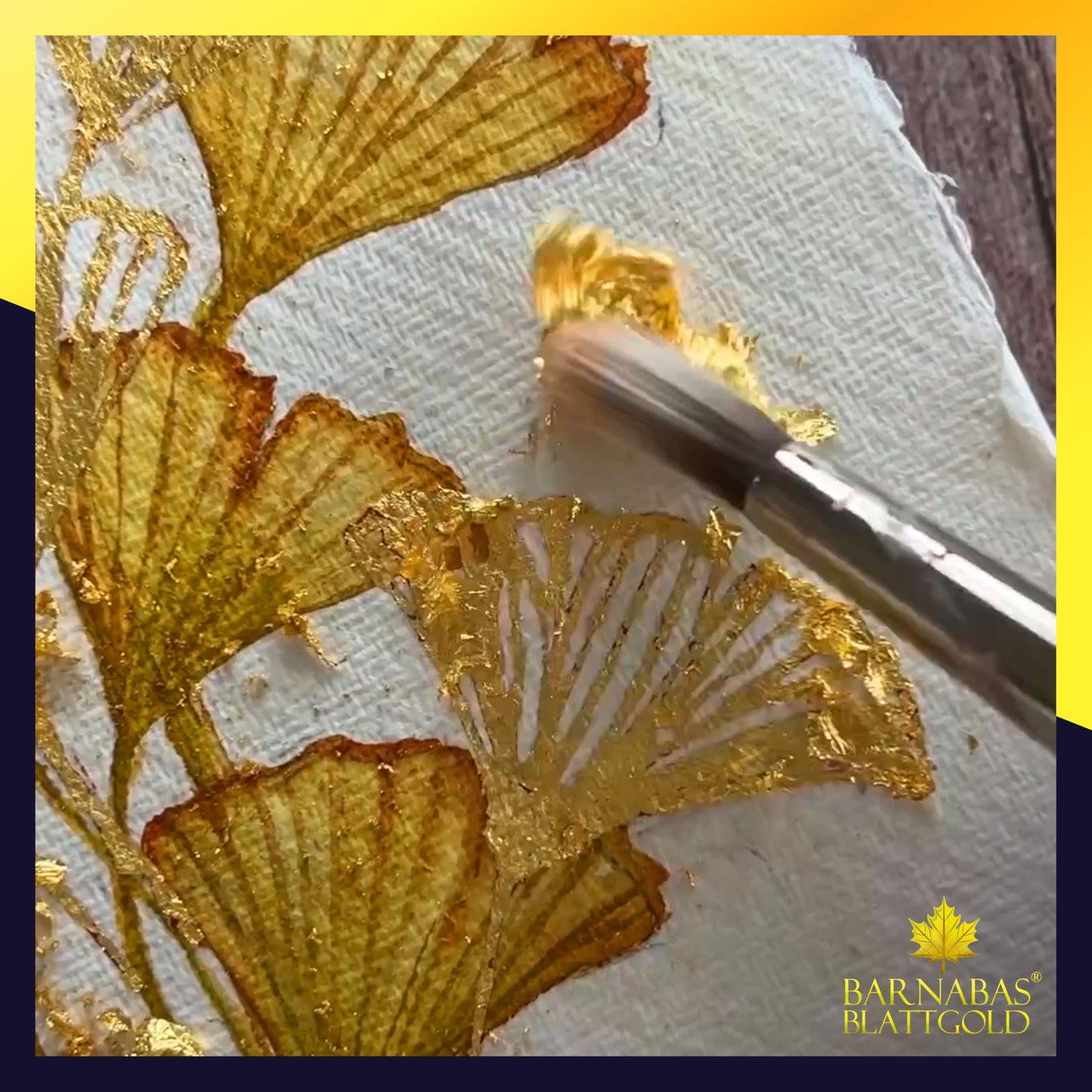 Barnabas Blattgold Gold Leaf - 24K Real Gold [10 Sheets, 3.1 inches] - Loose Sheets for Painting, Arts and Crafts