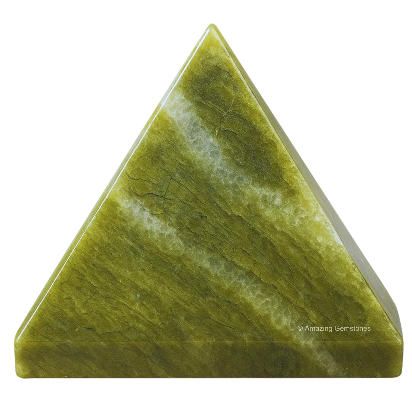 Amazing Gemstone Vesuvianite Pyramid Crystal Healing Stones - 2" Great Pyramid Figurine of Natural Stone Pyramid for Meditation, Reiki, Chakra Balancing and Crystal Pyramids Grid