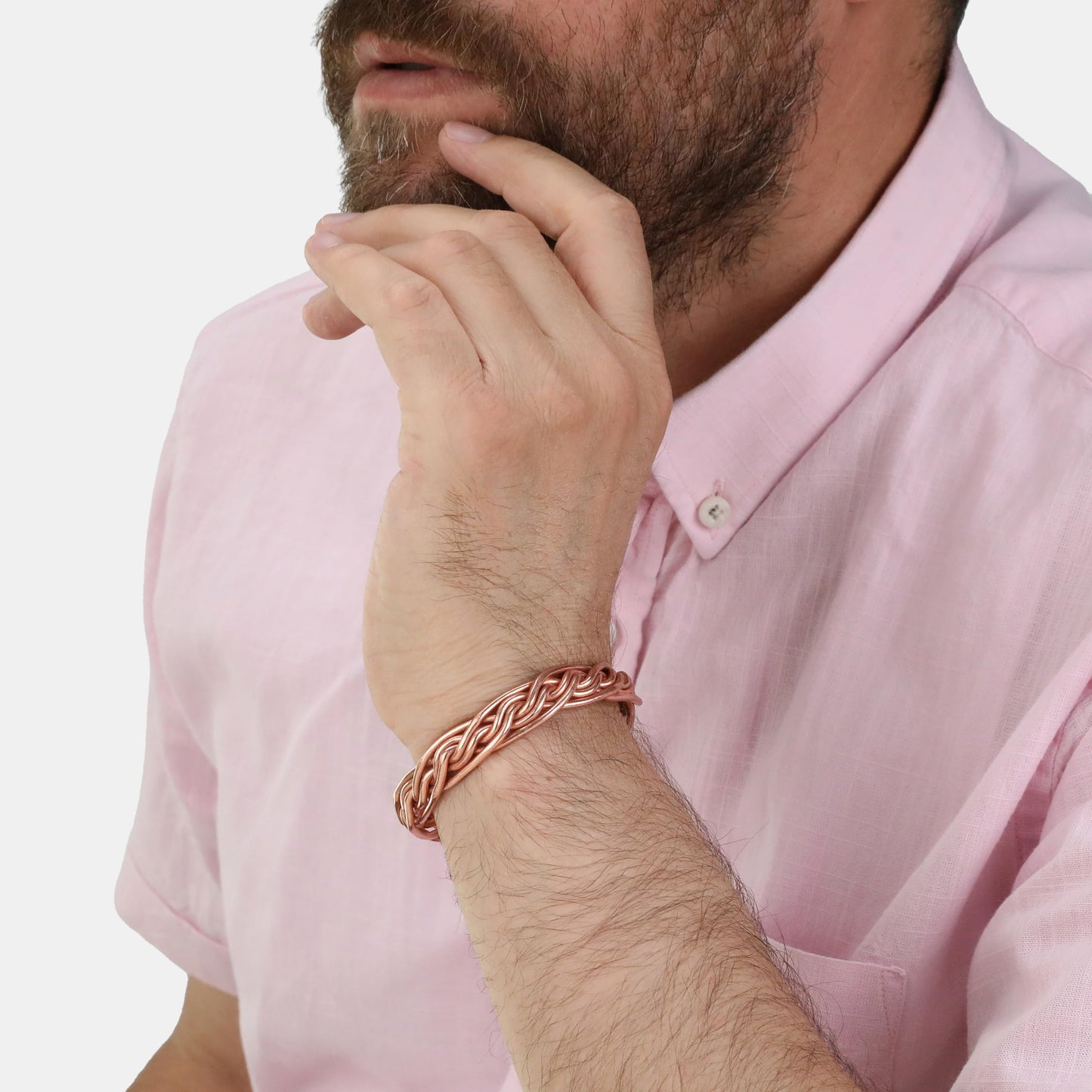 tunarts Handmade Elegant Copper Bracelet for Women and Men-Pure Copper Bracelet for Pain Relief-Adjustable,Thickest,Twisted Copper Wire Bracelet (red intricate)