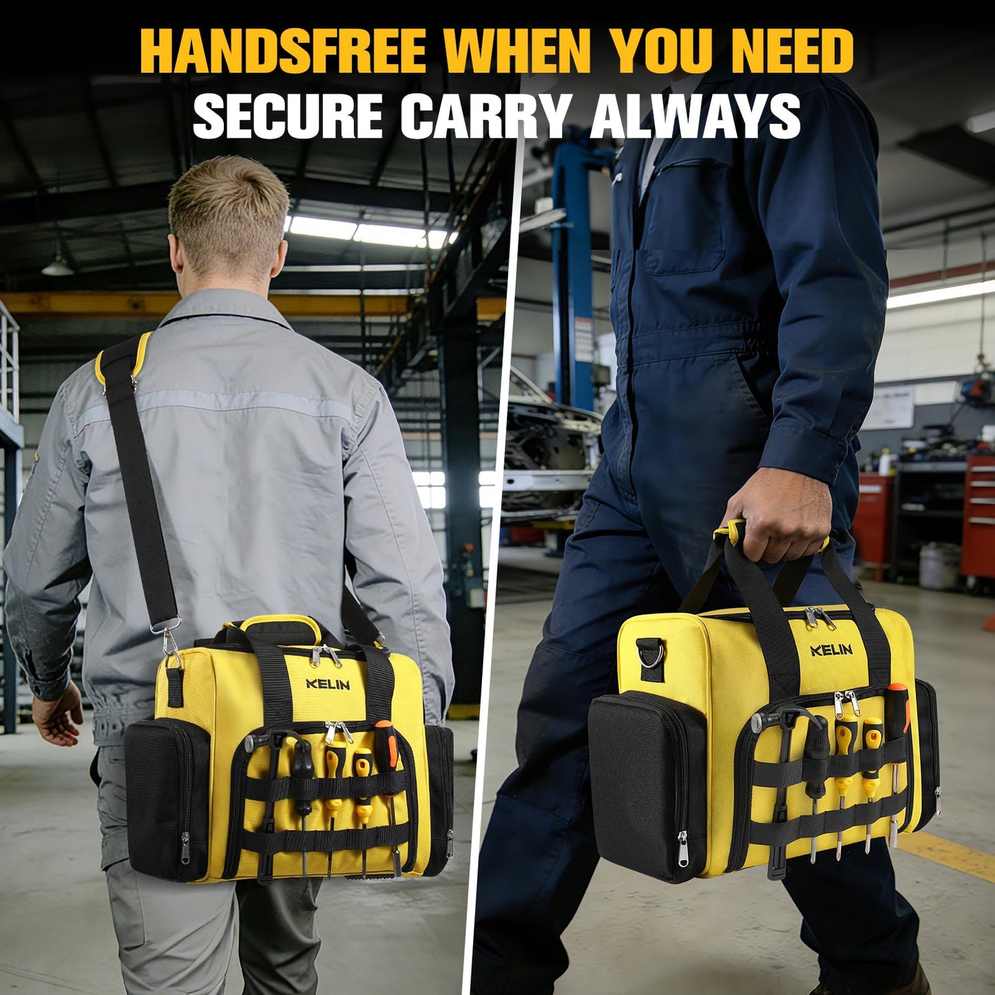 KELIN Tool Bag Box Organizer, Wrench Organizer, Toolbox, Tool Bags for Men Storage, Electrician Tool Bag, Caja De Herramientas, Birthday Gifts for Him Dad, Gadgets for Men, Father's Day Gift Ideas