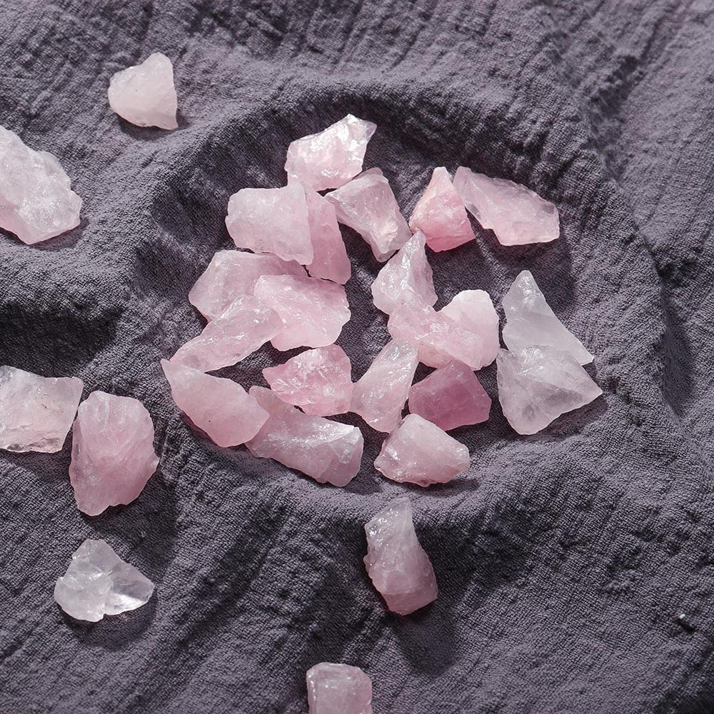 Apengshi 1/2 lb(230g） Natural Rose Quartz Crystal Tumbled Rough Stone Healing Crystal Chakra Raw Stone Meditation Reiki Collection