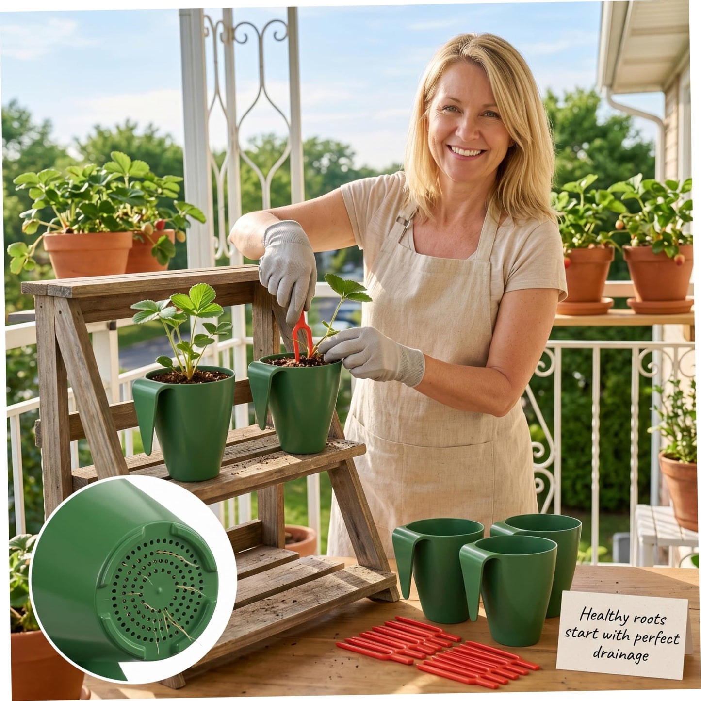 Xoeryoy Propagation Cups, 20PCS Small Strawberry Propagation Cups with 50 Vine Press Forks Plastic Planter for Runner Rooting & Transplanting