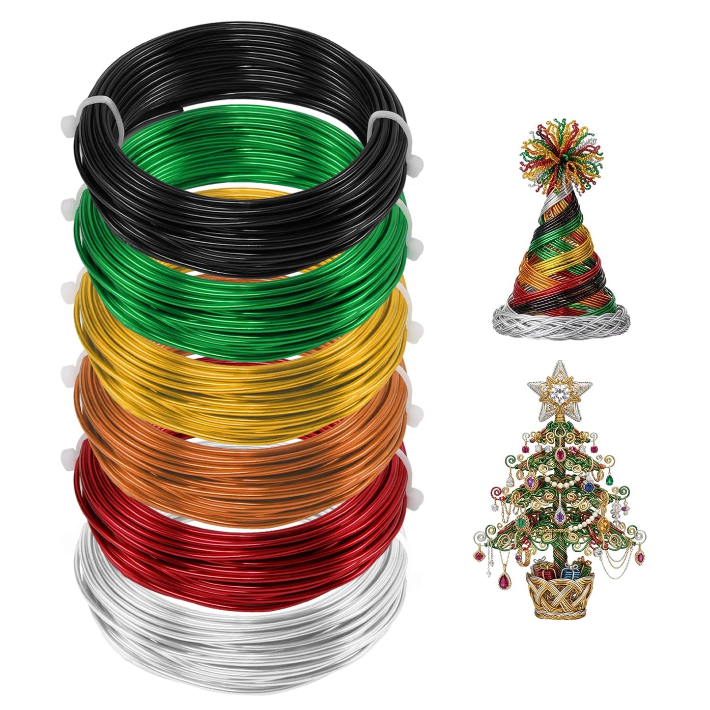 YTKavq Aluminum Craft Wire,14 Gauge 6 Rolls Jewelry Beading Wire for Jewelry Making, DIY Crafts & Floral Design - Soft Bendable Metal Wire, Perfect Alternative to Copper Wire (33FT x 6)