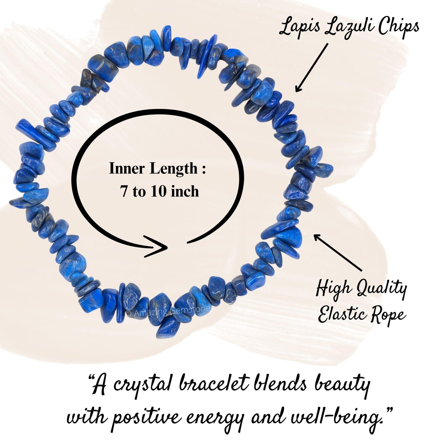 Amazing Gemstone Chips Bracelet (Lapis Lazuli)