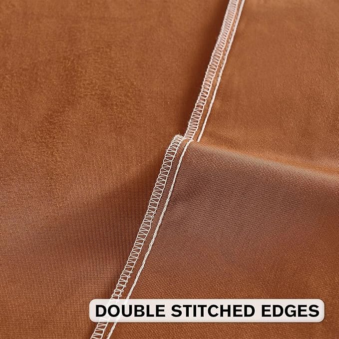 FUTEI Rust Velvet Throw Pillow Covers 24x24 Inch Set of 2,Soft Embossed Leaf-Relief Textured European Cushion Cases,Natural Home Decor for Couch Living Room