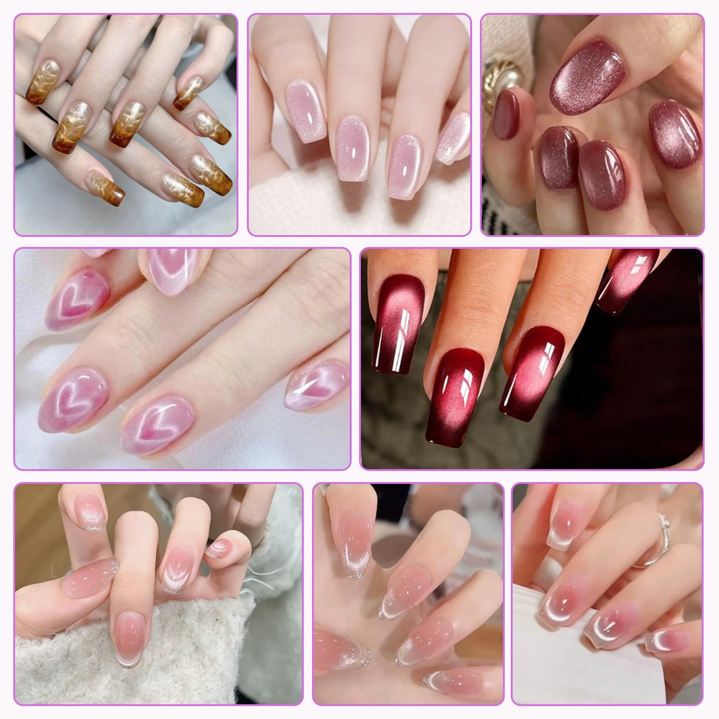 Cat Eye Magnet for Nails,12 PCS Cateye Magnets, Cat Eye Gel Nail Polish Magnet Tools (12 PCS)