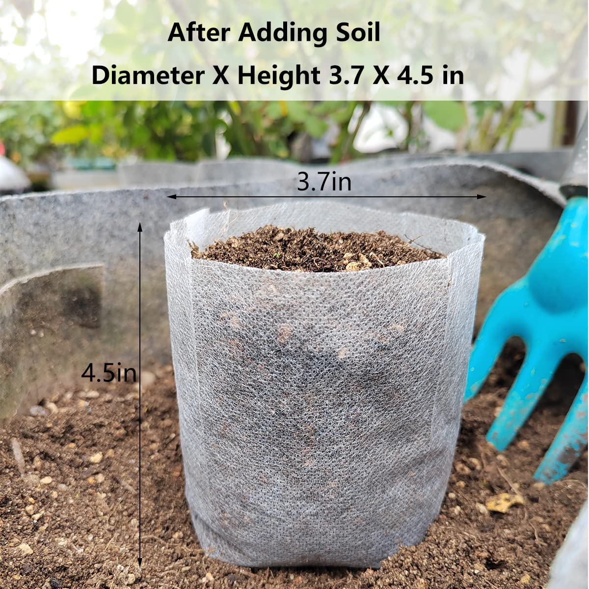 Belit Nursery Growing Bags, 100 Pcs Fabric Seedling Pots Non-Woven Pouch for Gardening Seed Plant Bag, Potato, Flower, Tomato Plant Starts (5.7" x 5.7 ")