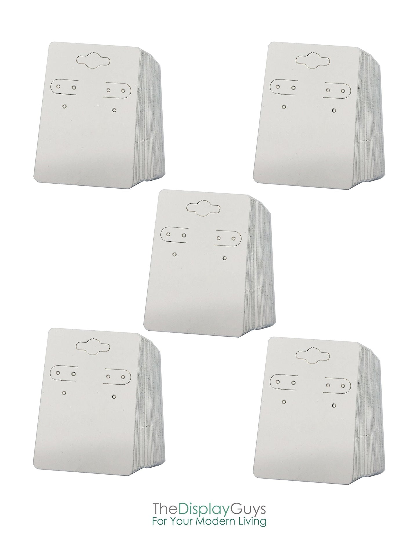 500-Pack 2x3 Pre-Punched Hanging Jewelry Earrings Display Cards (White Kraft Paper, Medium)