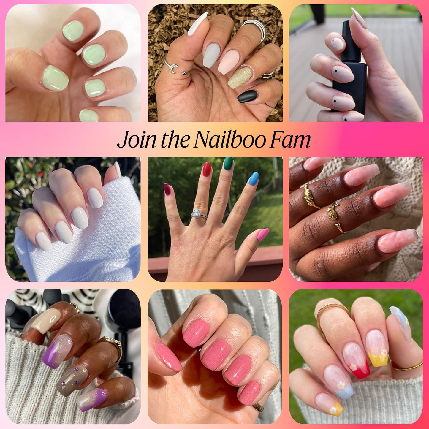 Nailboo Press On Nails, Salon-Quality Reusable Fake Nails for Fast DIY Manicure with Strong Hold Nail Glue for Press Ons, Nail File, & Alcohol Prep Pads, Jade Parade