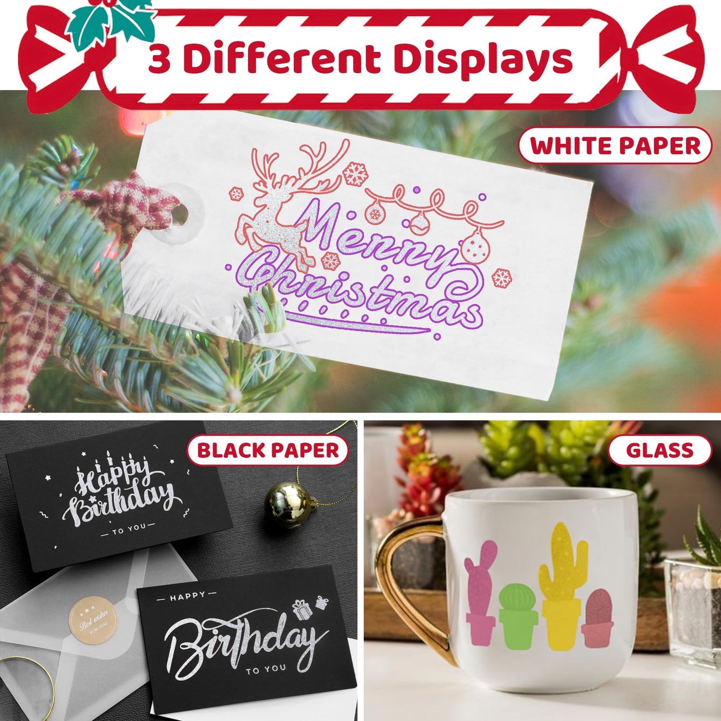 ZSCM QUALITY DECIDES THE FUTURE Stocking Stuffers, Shimmer Outline Glitter Markers, Chriatmas Stocking Stuffers Gifts Trendy Stuff, 21 Super Squiggles Metallic Glitter Pens For Chriatmas Gifts