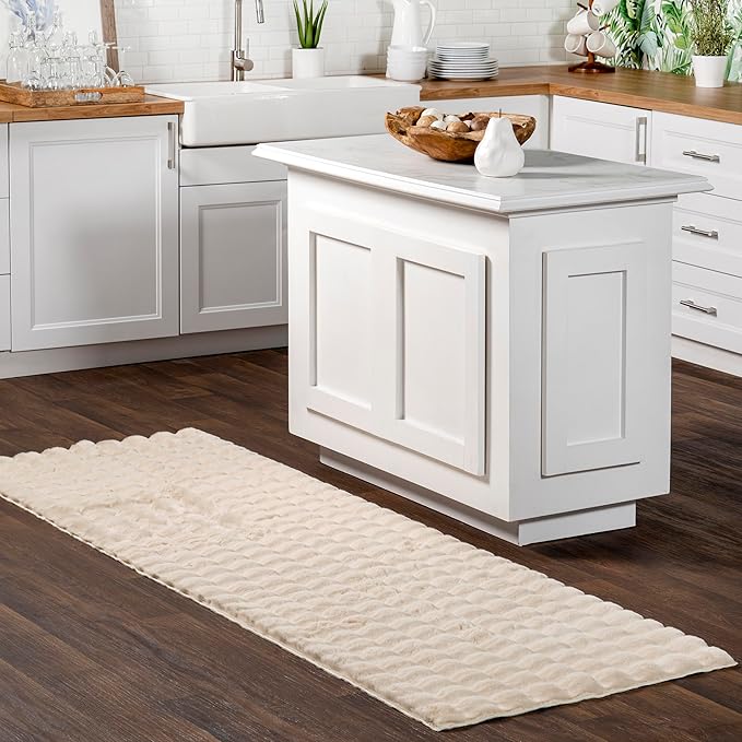 nuLOOM 2' x 8' Cozy Plush SuperiorWash Area Rug, Machine Washable, Non-Slip, Soft Fluffy Shag Carpet for Living Room Bedroom Kids Room Nursery Home Decor, Jeni Beige