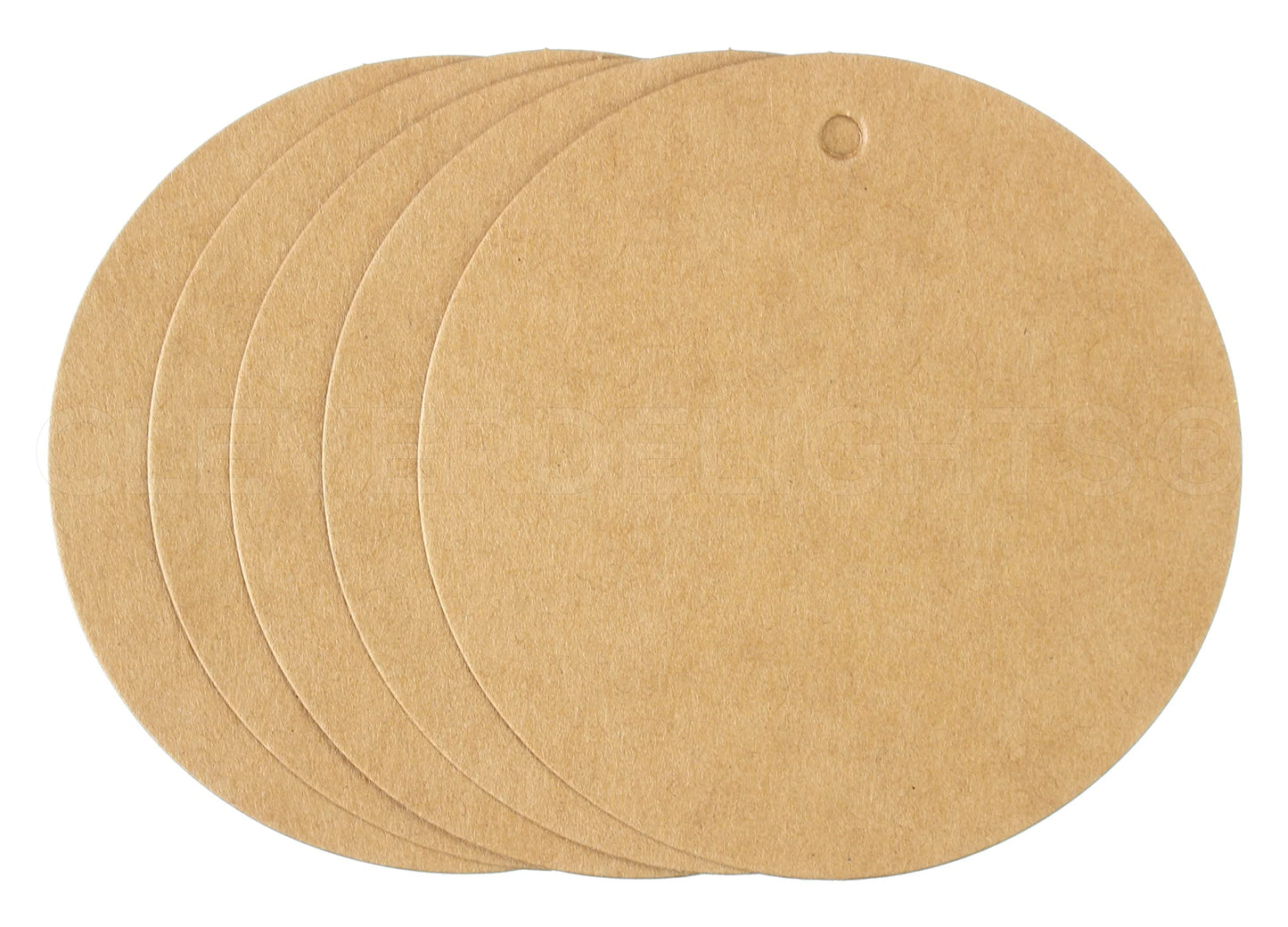 CleverDelights 3" Round Kraft Gift Tags - 100 Pack - Round Circle Paper Hang Tag 3 Inch