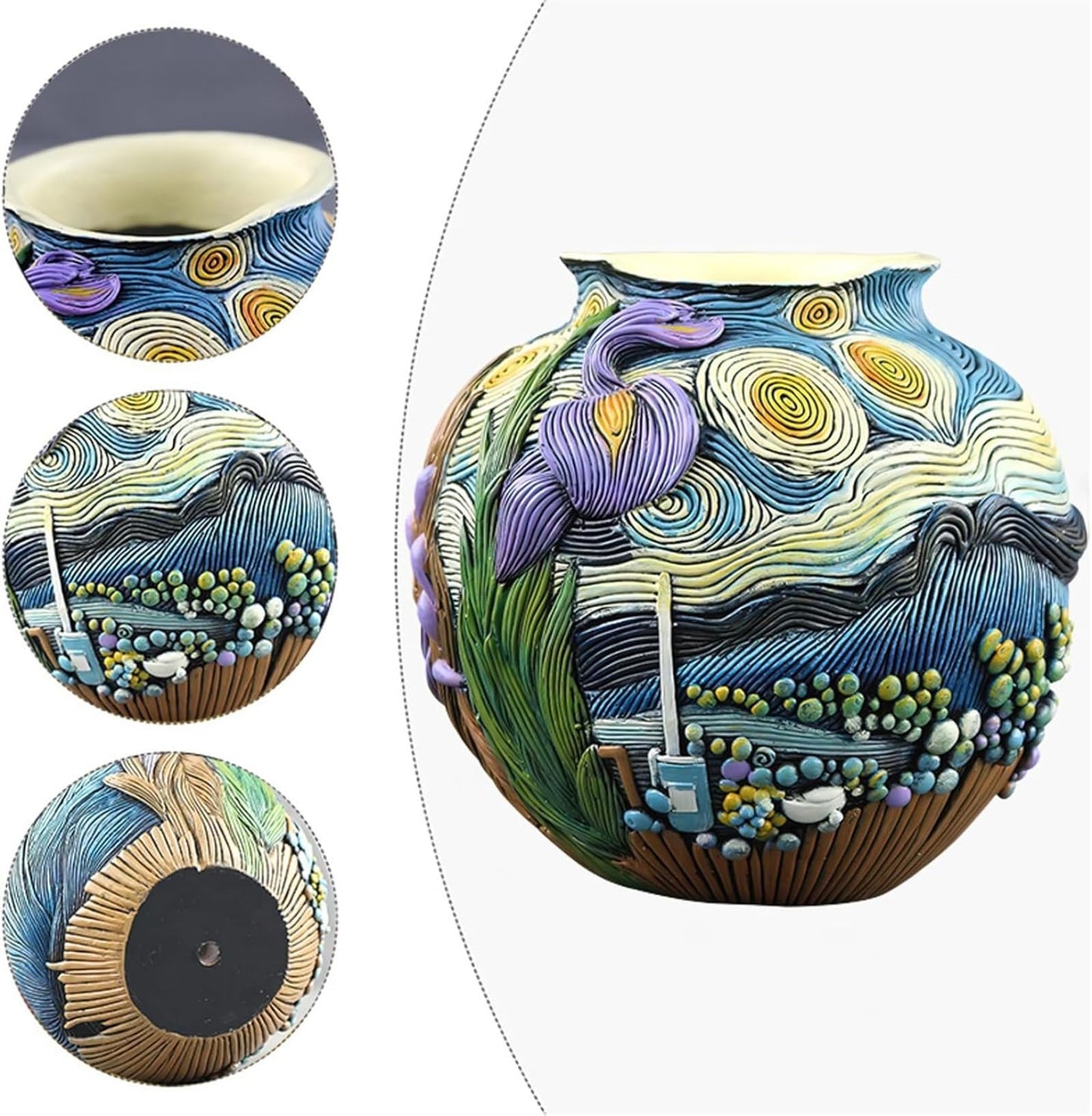 Starry Night Vase Plant Pot Unique Planters for Indoor Plants and Outdoor Plants - Unique Plant Pots and Vases for Home Decor Pot Comes with a Drainage Hole