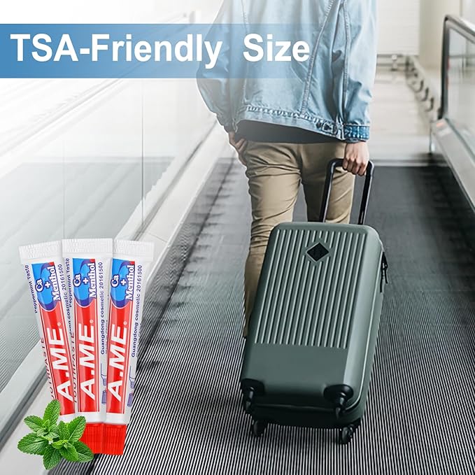 Toothpaste Bulk Travel Size, Disposable Small Travel Portable Mini Compact Pocket Size Toothpaste for Bad Breath, Vacation/Hotel/Camping Shelter/Homeless/Nursing Home/Charity 0.35 oz/ 10g (60 Tubes)