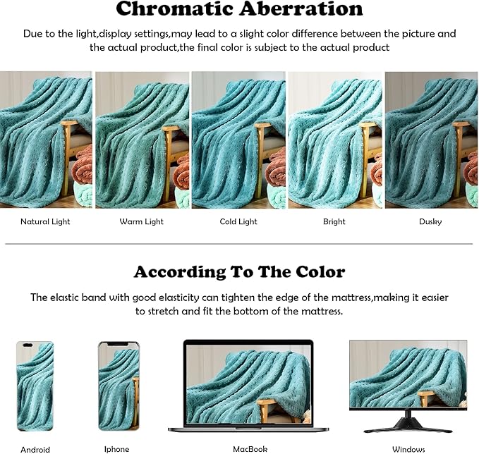 NEWCOSPLAY Super Soft Throw Blanket Teal Premium Silky Flannel Fleece 3D Waffle Checkered Lightweight Bed Blanket All Season Use (Light Teal, Throw(50"x70"))