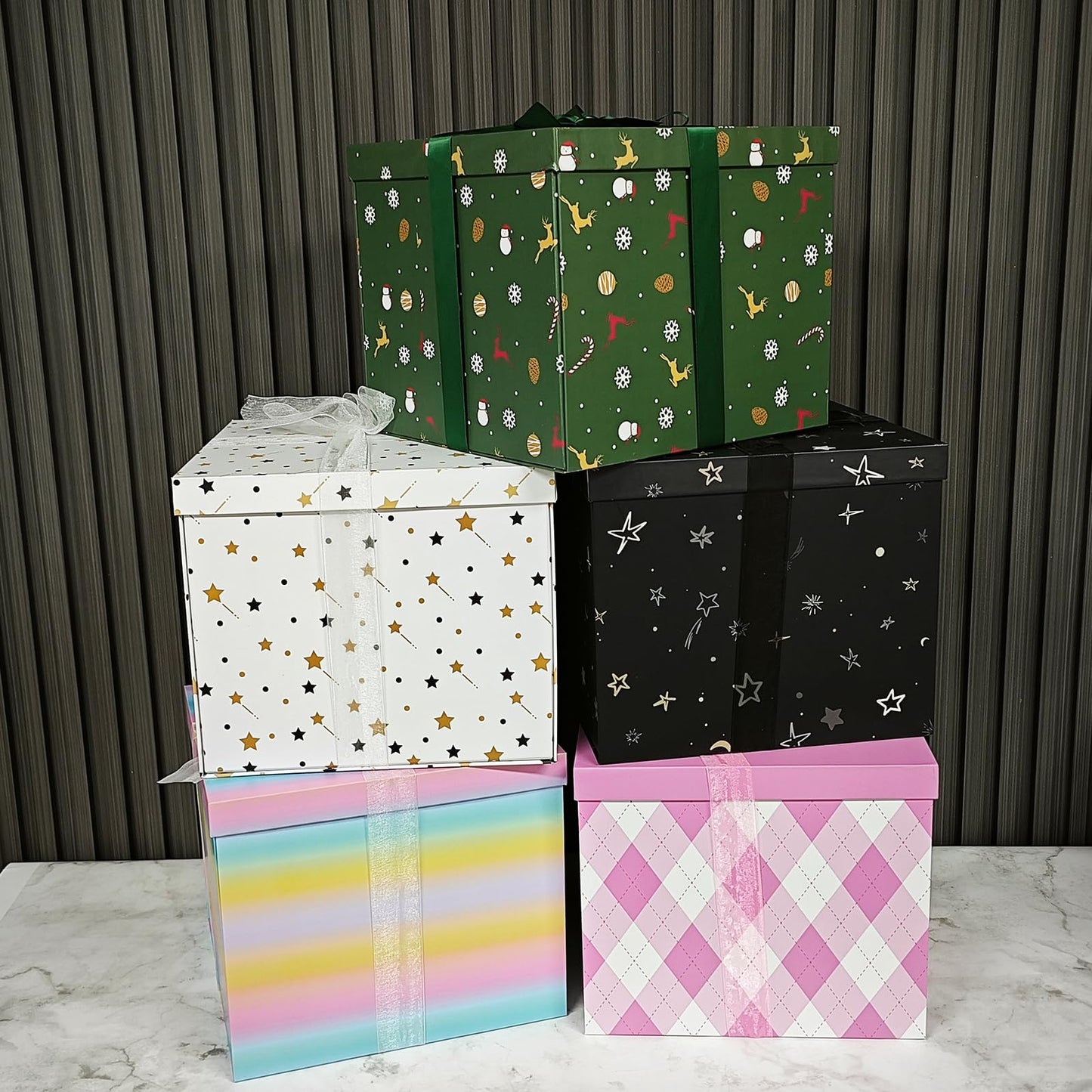 YINUOYOUJIA Large Gift Box 12x12x10Inches,Pink Gift Boxes with Lids for Presents,Cute Box,Birthday Gift Box,Gift Packaging for Valentine's Day,Mother's Day,Christmas,Anniversaries.
