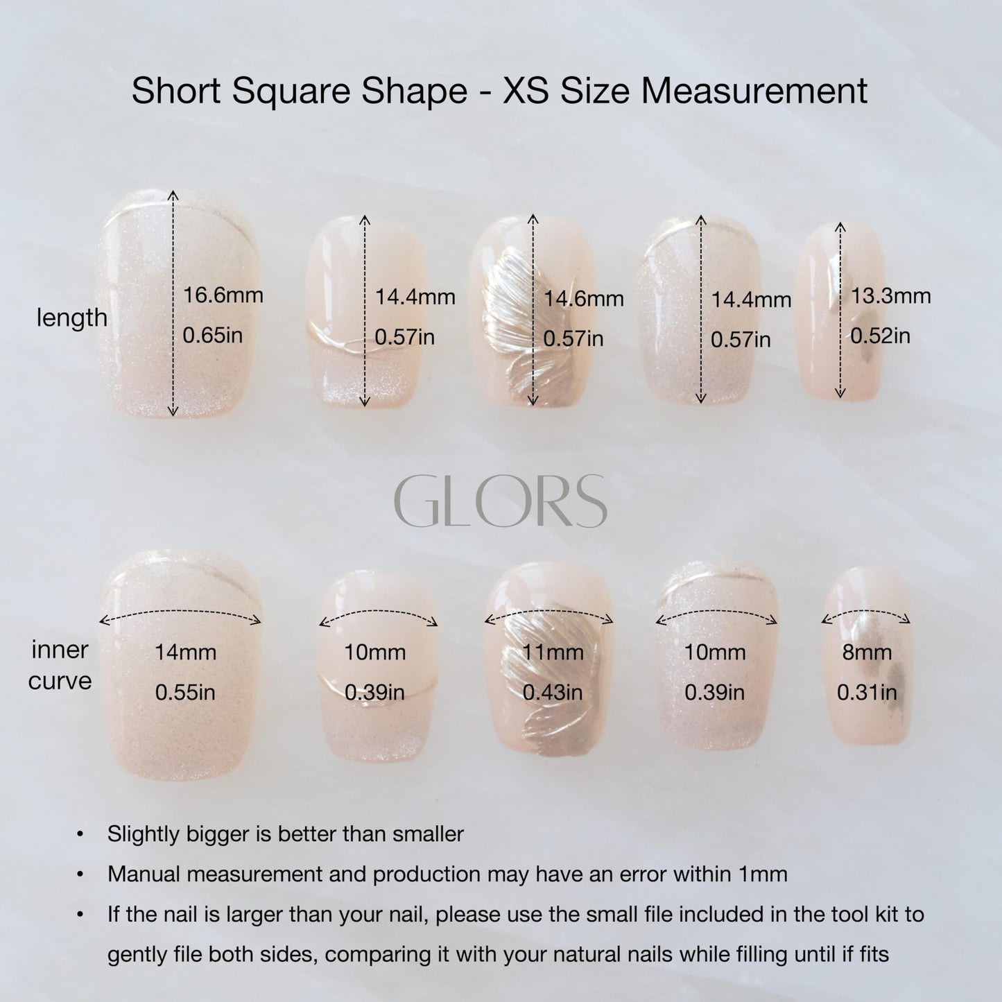[GLORS] Purely Handmade Press On Nails | Flower Dance - Artistic nails with Cat-Eye and Icy Sheer Nude Color | Salon Quality in Short Square 10 pieces(XS, SS)