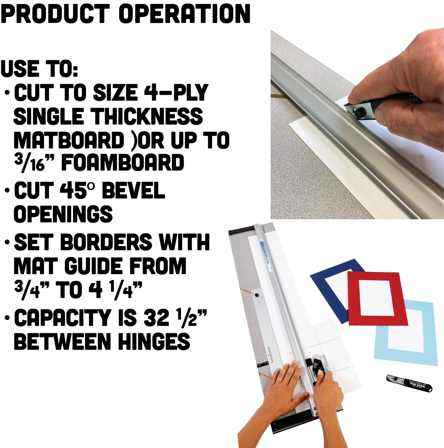 Authentic Logan 301-1 Compact Classic 32" Board Mounted Mat Cutter