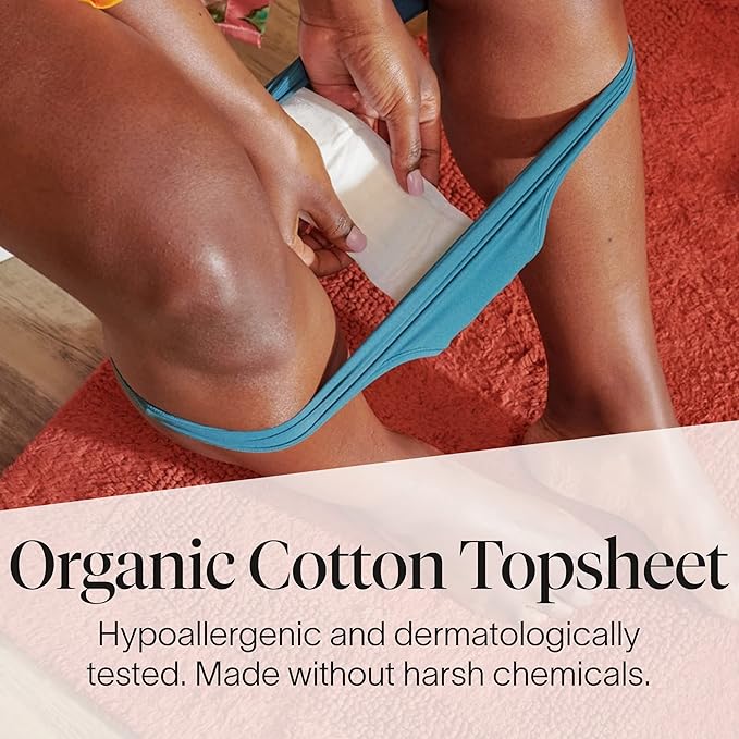 Cora Ultra Thin Organic Bladder Liners | Incontinence & Postpartum Pads for Women | Panty Liners for Bladder Leaks | Breathable Cotton (144 Long)