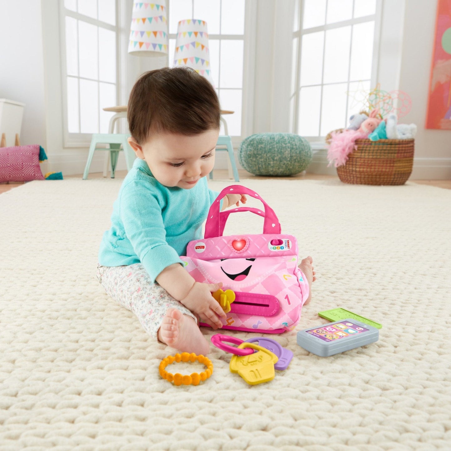 Fisher-Price Baby & Toddler Toy Laugh & Learn My Smart Purse with Lights & Smart Stages Learning Songs for Infants Ages 6+ Months