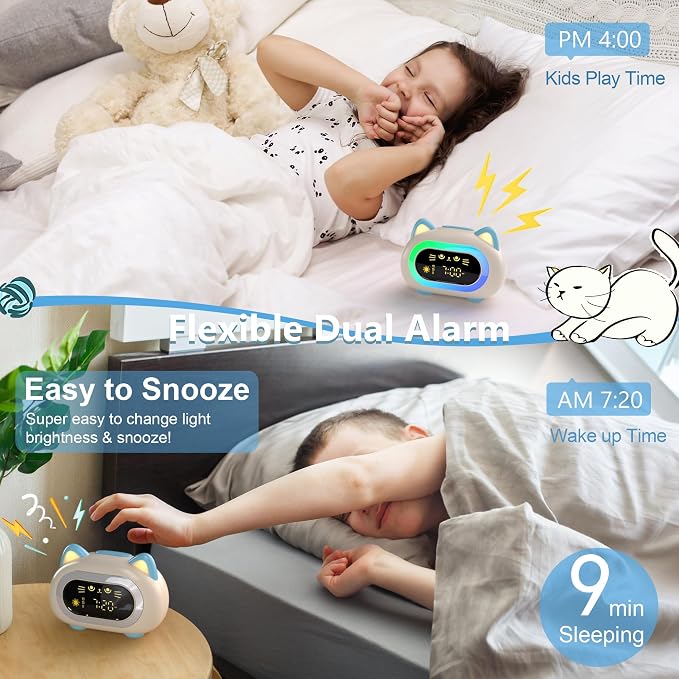 ANALOI Alarm Clock for Kids, Ok to Wake Up, Alarm Clocks for Girls