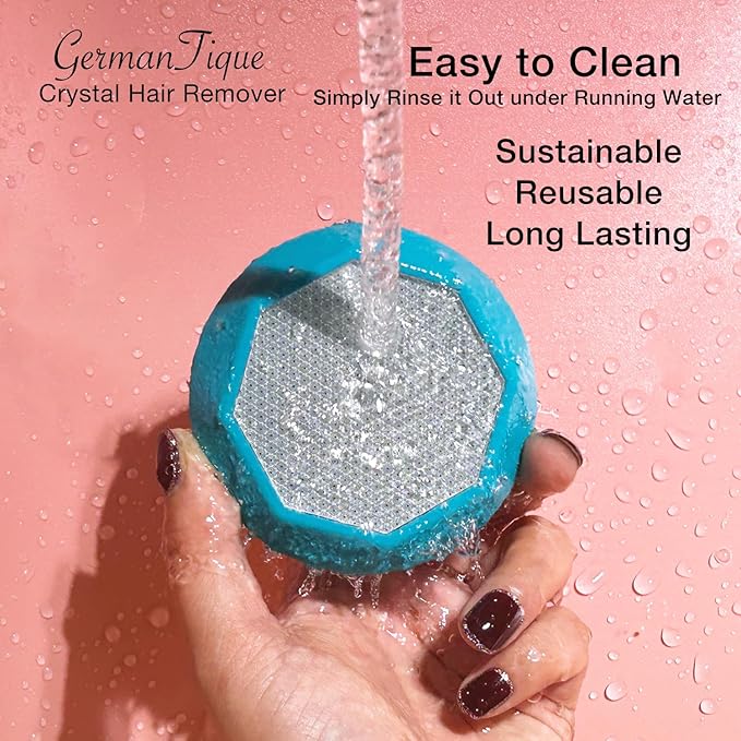 Crystal Hair Eraser,Upgraded Crystal Hair Remover Diamond,Painless and Effective Nano Glass Hair Removal Stone and Skin Exfoliation,Natural Epilator for Women and Men(Ocean Blue)