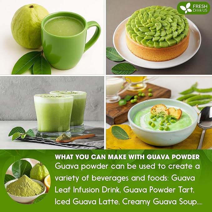 Premium 1.1oz Guava Leaf Pure Powder | Supports Stronger Digestion, Blood Sugar Balance, Detox & Immunity | Natural Herbal Superfood | Non-GMO, Gluten-Free, Vegan