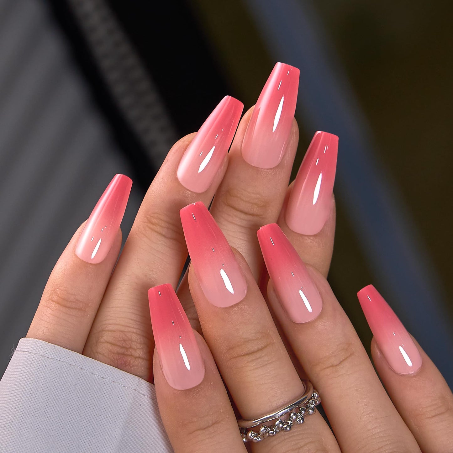 CurvLife Soft Gel Press On Nails Square, Long-Lasting Reusable Fake Nails Kit with Glue & Tabs, 30pcs Salon-Quality Stick On Nails for Women At-Home Manicure (Blush Flow)