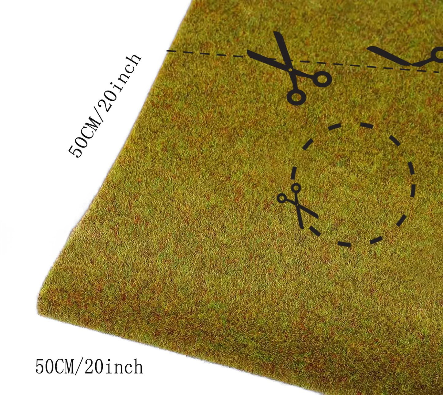 Model Grass Mat, (3pcs, 20"x20"), Model Railway Scenery for Model Scenery