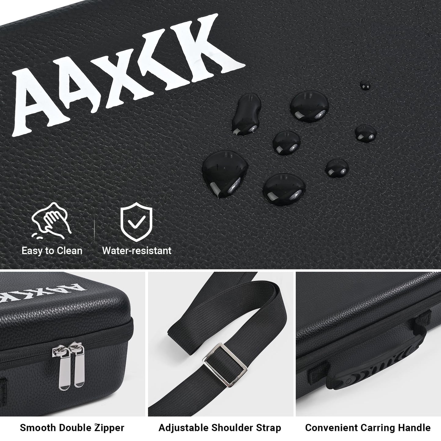 Playmat & Deck Box Carrying Case – For TCG/CCG/MTG Gamemat with 4 Deck Boxes, 3 Compartments for Playmat, Deck Box and Dice, with Adjustable Shoulder Strap, Handle, Fits 14",15”,16" Playmats Black