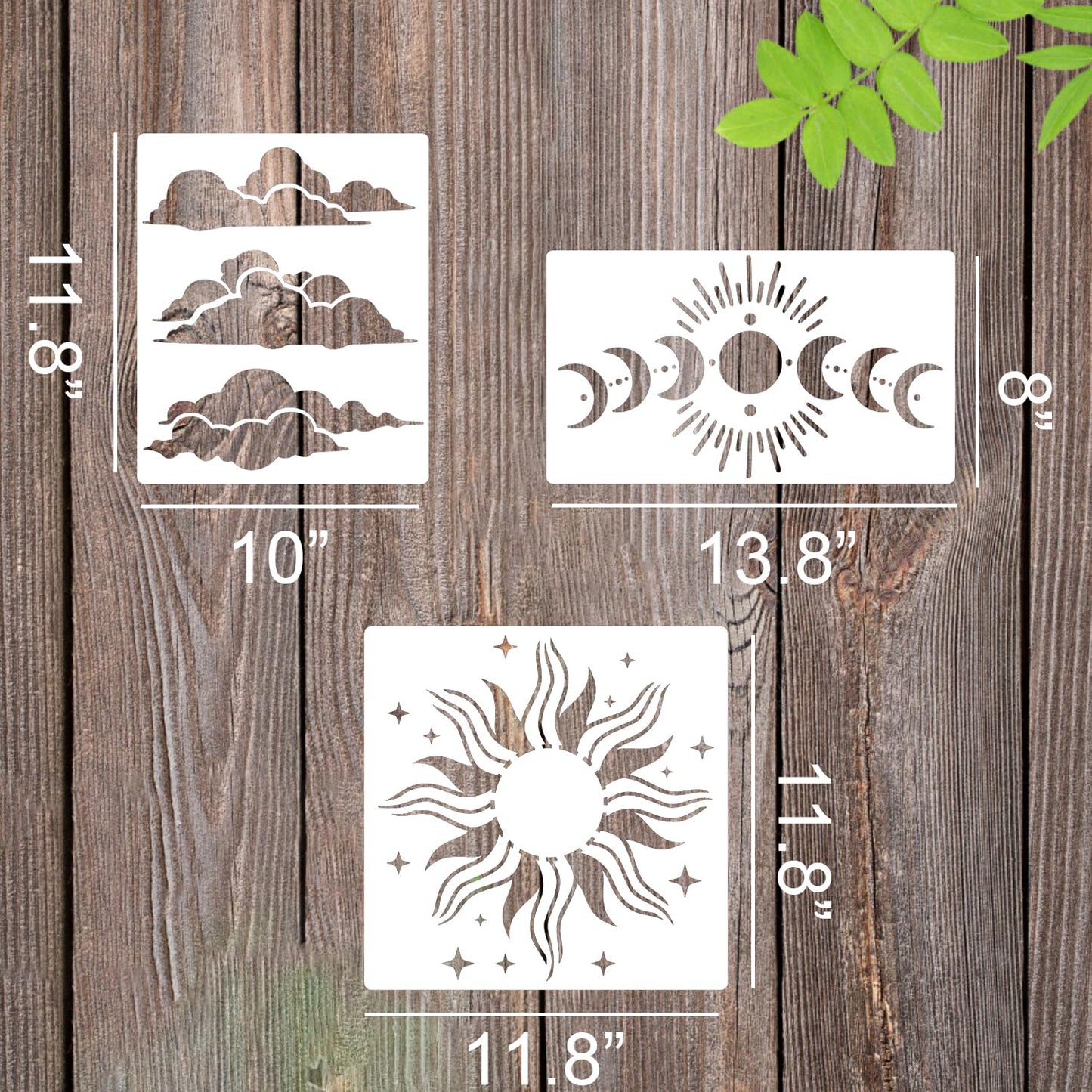 Moon Stencils for Painting Star Stencil Reusable Sun Clouds Stencils for Painting on Wood Furniture Canvas Fabric Walls