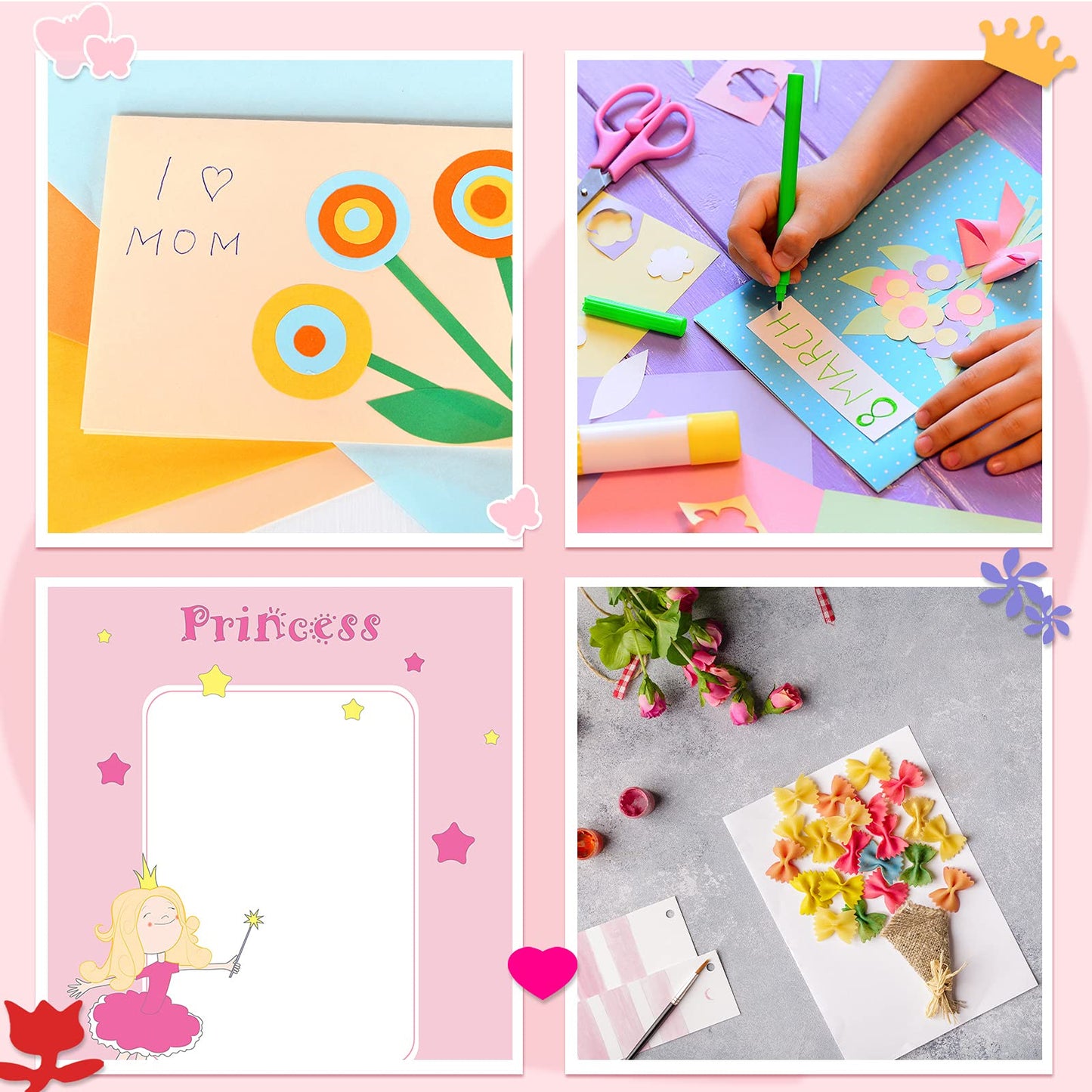Outus 10 Pieces Craft Hole Punch Mini Craft Paper Punch Single Crafting Scrapbook Shape Hole Puncher for DIY, Scrapbook, Cards, Handmade Project, 10 Shapes