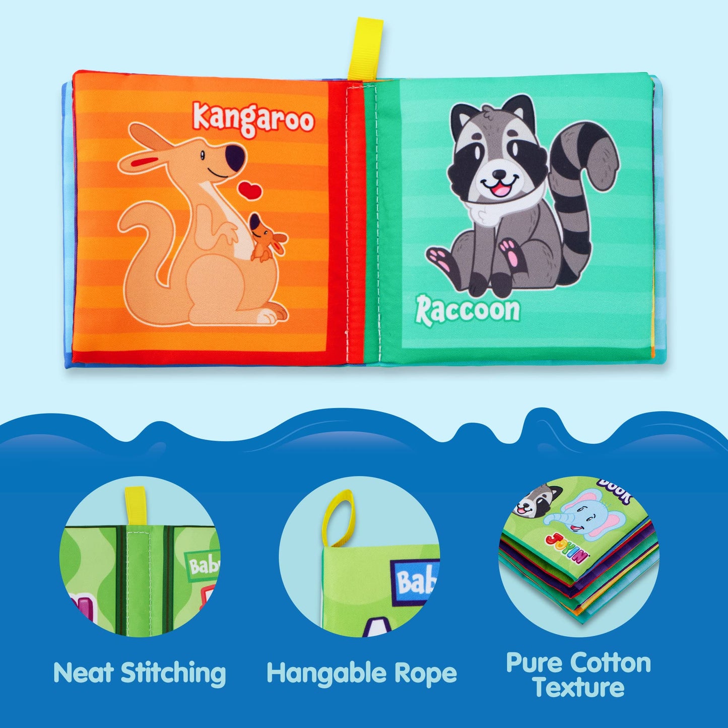 JOYIN Baby Toys Duck with 12 Pcs Bath Books, Infant Musical Toys 6+ Months, Nontoxic Fabric Soft Crinkly Cloth Books