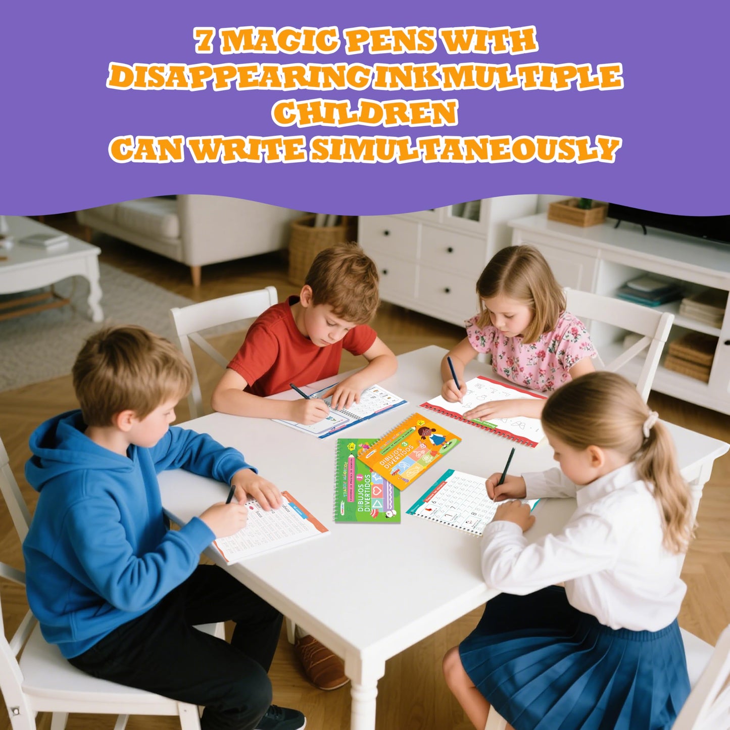 Lumikidz Spanish Magic Grooved Writing Practice for Kids Age 3-5 - Reusable Grooved Handwriting Practice Books for Kids 3-5 - Spanish Preschool Tracing Workbook - Learn Spanish Writing for Kids 5-7