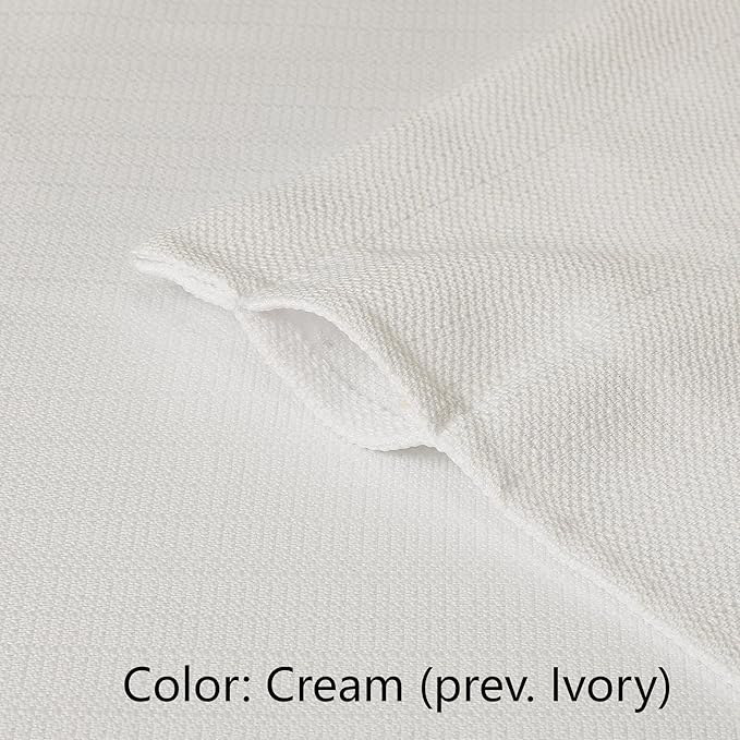 Chyhomenyc Kitchen Curtains 24 Inch Length, Light Filtering Short Window Curtain for Bathroom Basement, Yellowish Small Curtains, Each 30x24 Inch, 2 PCS, Cream