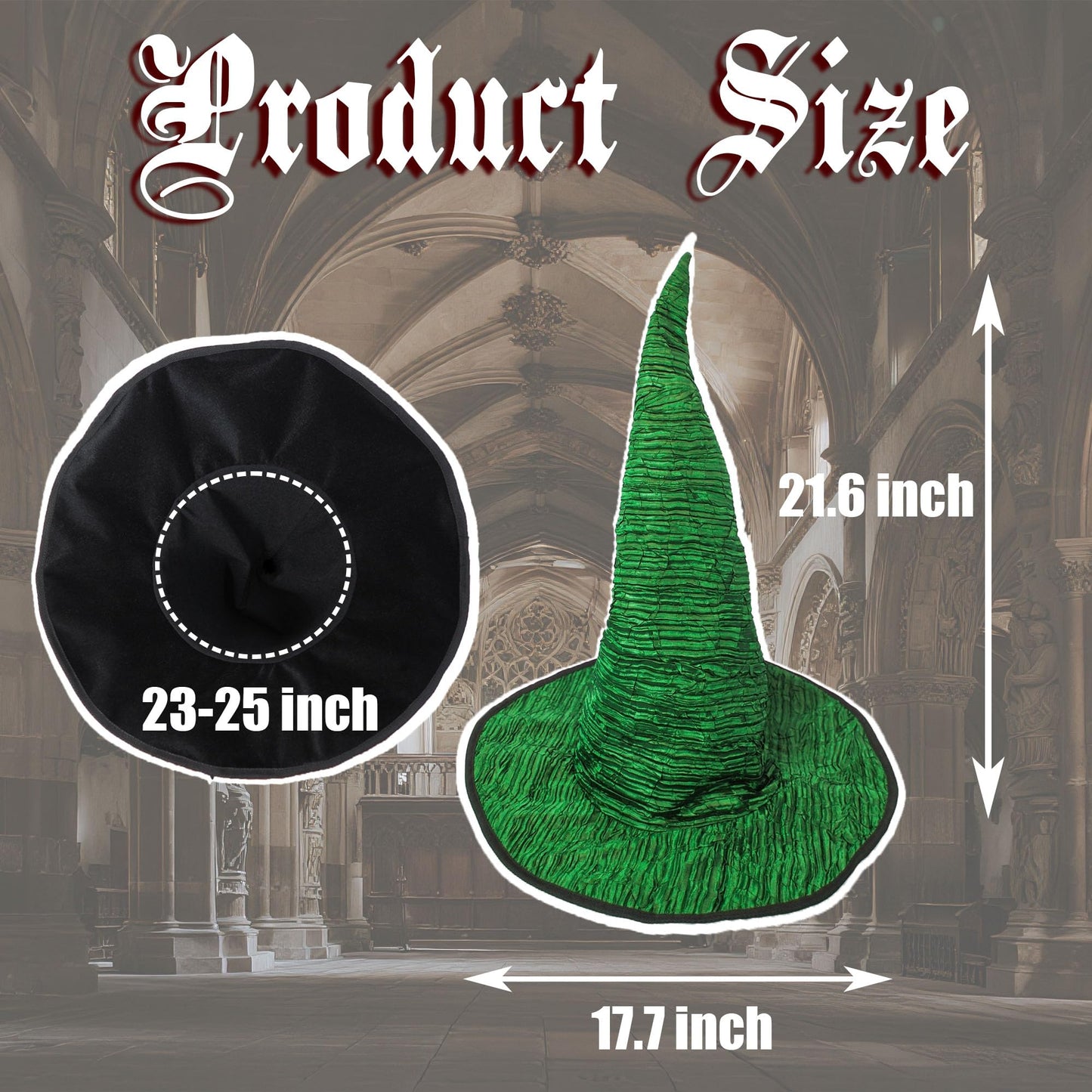 Wizard Hat for Adult Halloween Costume Witch Hat Cosplay Accessory Can Be DIY Your Own Styling (Style-B green)