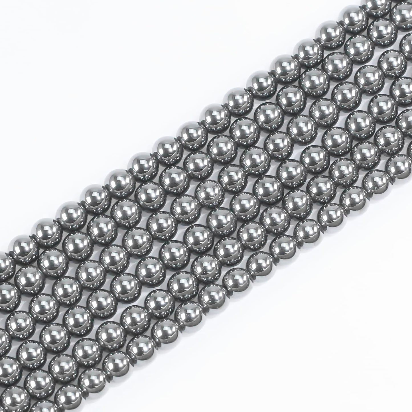 10mm Natural Gemstone Round Hematite Loose Beads for Jewelry Making Bracelets Necklace Earrings Art Craft (35-38 pcs/Strand)