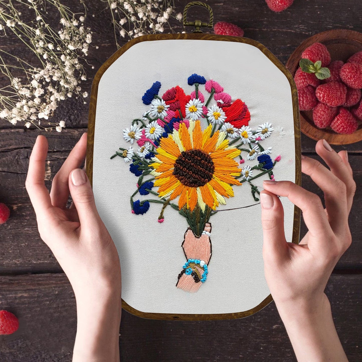 Resin Decorative Embroidery Hoop - 3 Square Pieces 10*7 inch Cross Stitch Hoops Set, Resin Embroidery Frame for Display Sewing Craft Hanging Ornament