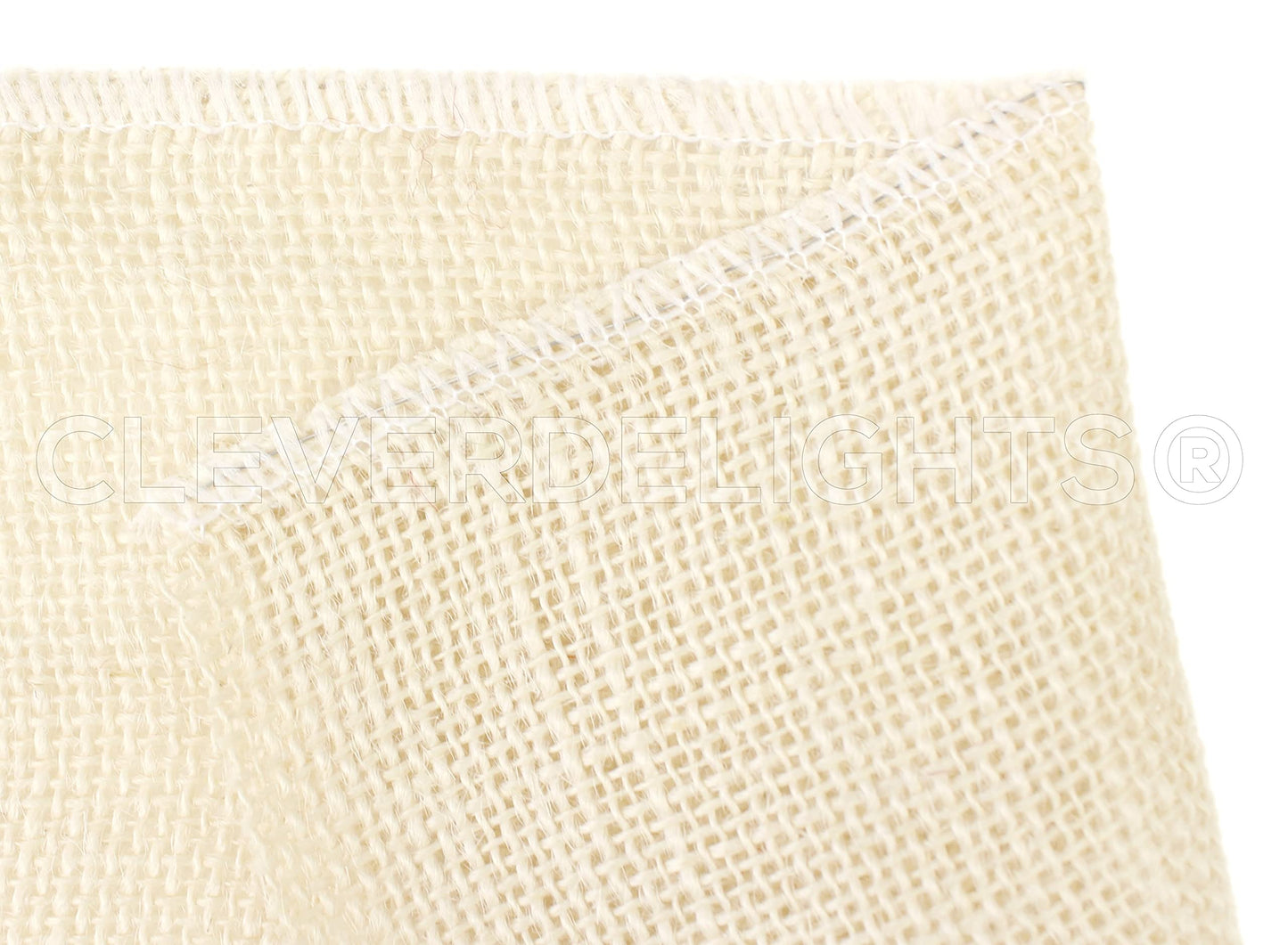CleverDelights 6" Ivory Burlap Ribbon - Wired Edges - 10 Yards - Jute Burlap Fabric Ribbon