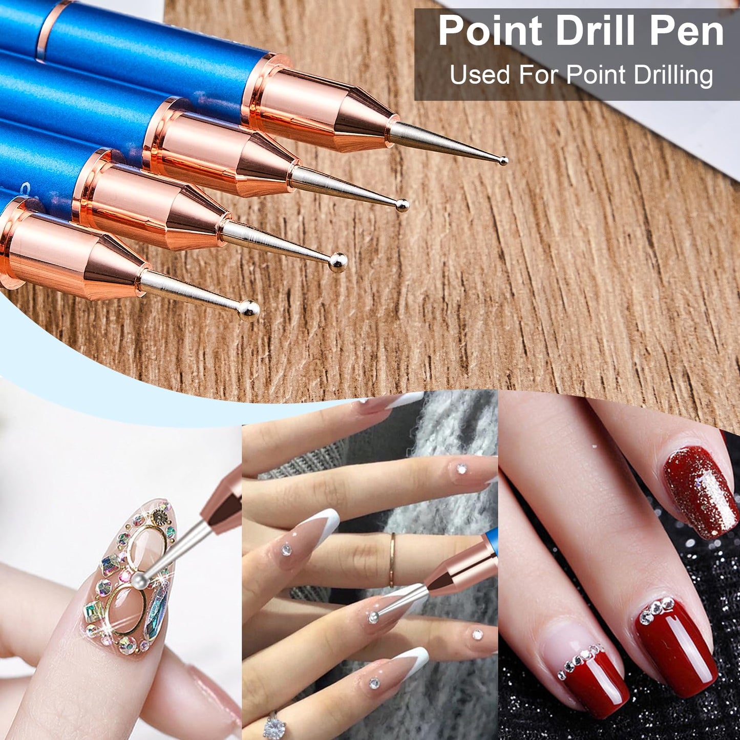 KEMEISI Nail Art Brush Set, 9PCS Double-Ended Acrylic Liner Brush Dotting Pen for Gel Polish, Nail Design Tools for Professional Manicure DIY Home Salon
