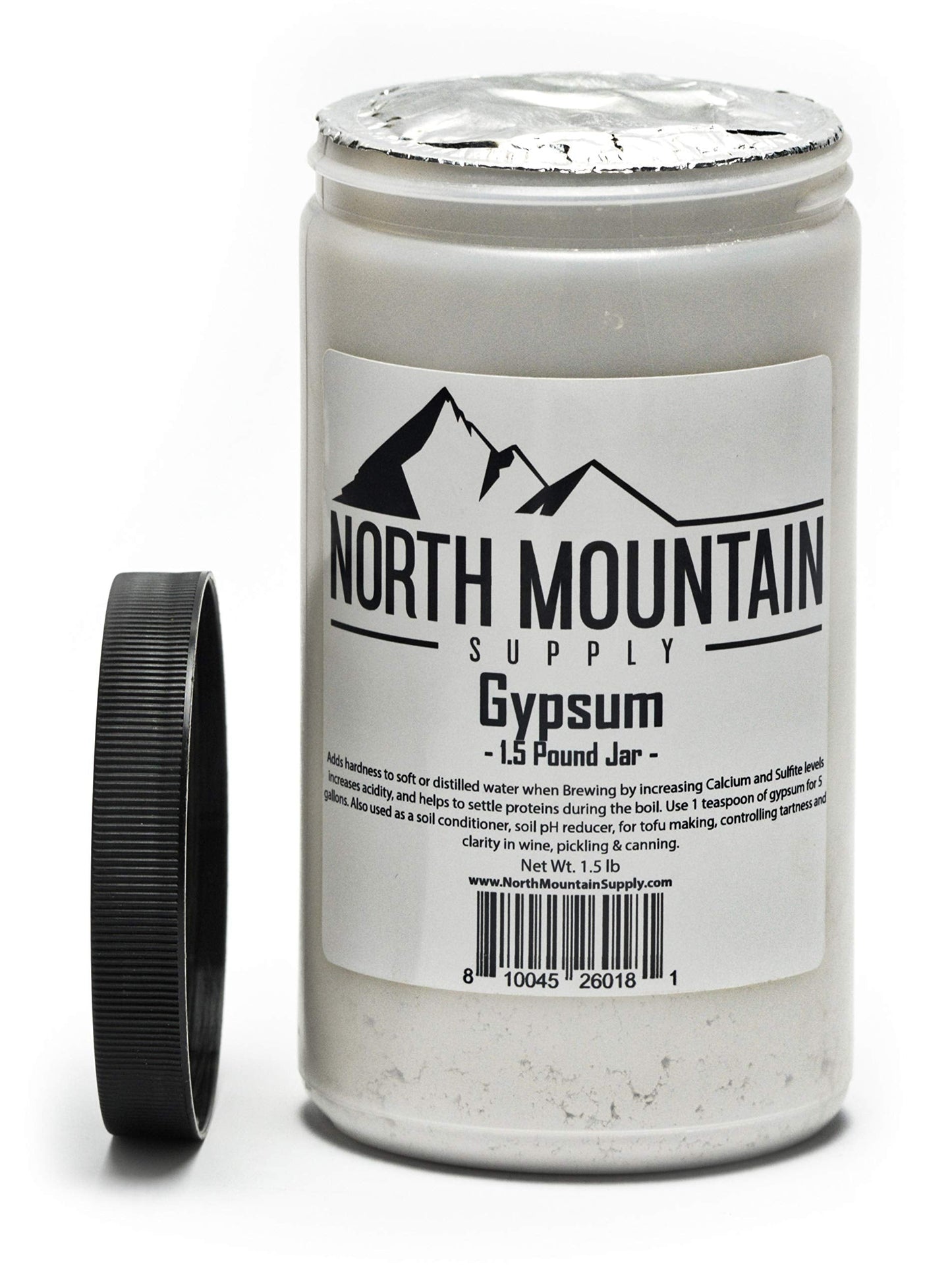 North Mountain Supply - GY-1.5lb Food Grade Calcium Sulfate (Gypsum) (1.5 Pounds)