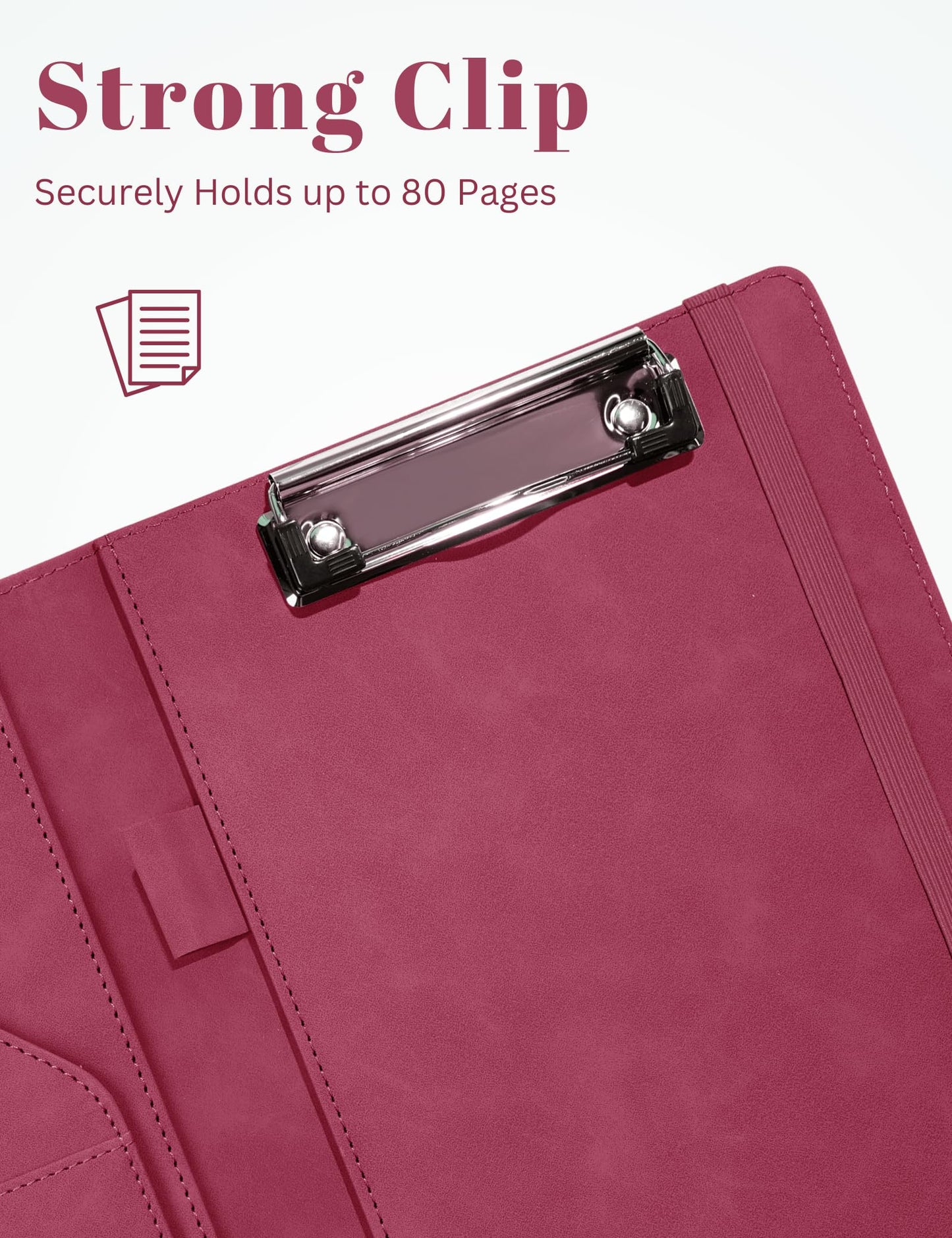 Mymazn Small Padfolio Clipboard Folder for 5x8 Inch Writing Pads, Compact A5 Portfolio for Business Office, Floral Red