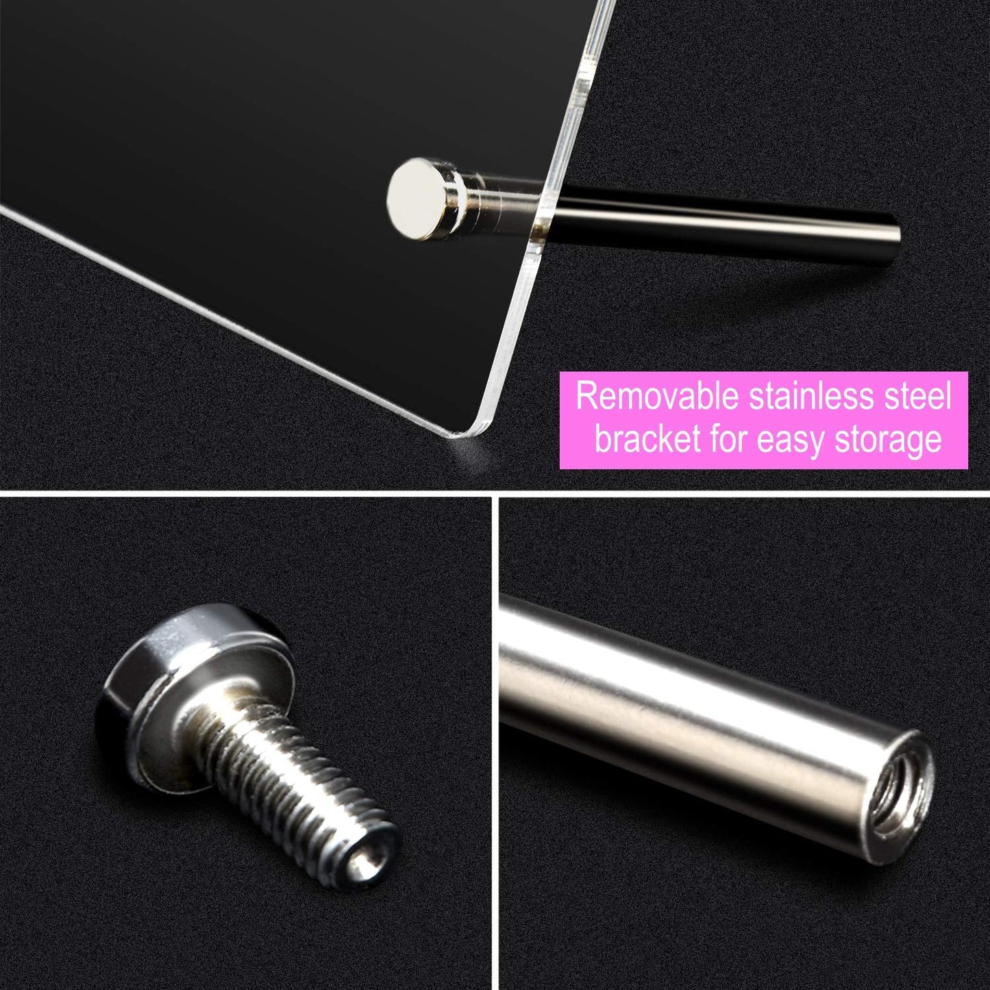 Noverlife 2PCS Transparent Nail Art Display Board, Acrylic False Nail Tips Sample Display, Display Polish Board for Nail Art Design, Professional Salon Nail Color Nail Practice Board - Large & Small