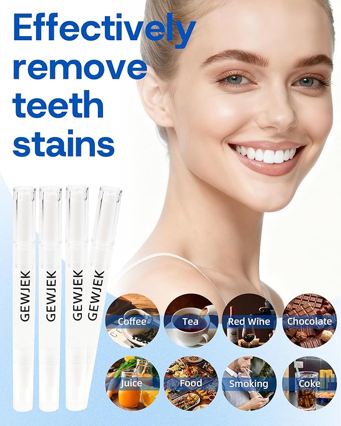 Teeth Whitening Pen 3 Pcs, 35% Carbamide Peroxide Gel, Tooth Paint & Teeth Whitening Gel as Effective Tooth Whitener, Removes Tough Stains Coffee, Wine, Tea, Sensitive Teeth-Friendly, Travel-Portable
